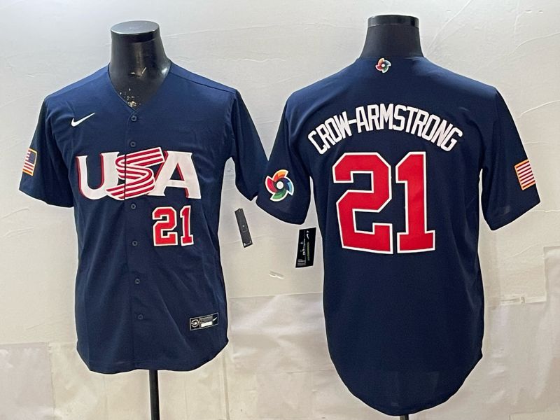 Men 2026 World Cub USA #21 Crow-Armstrong Blue Nike MLB Jersey style 005->more jerseys->MLB Jersey